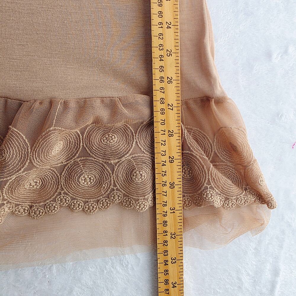 Altar’d State Lace Hem Slip Dress Small Tan Layering Slip Extender Boho Cottage - Picture 10 of 12